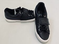 Juicy Couture black diamanté Hook And Loop laces trainers shoes size 4 and 5