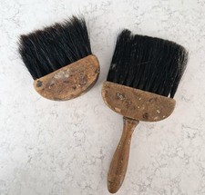 Vintage Horse Hair Paint Brushes x 2  Wooden Handle
