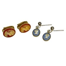 2 Pairs of Vintage Cameo