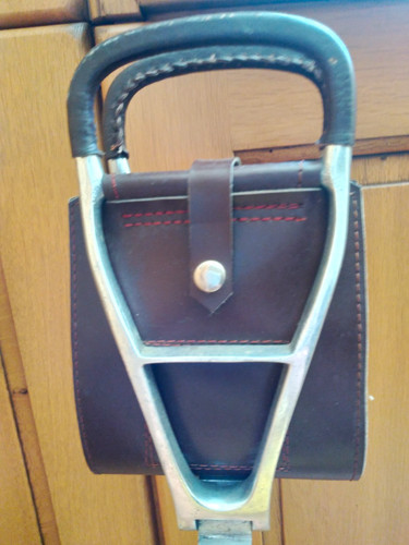 Vintage leather shooting stick - leather,
