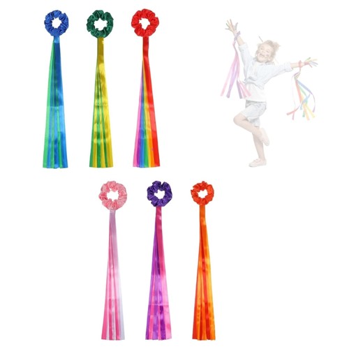 6pcs rainbow dance ribbons - rainbow,