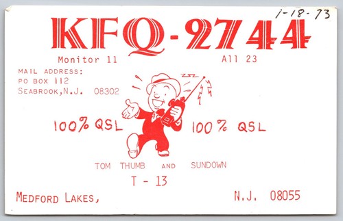 Vintage 1973 radio qsl card - 1973,