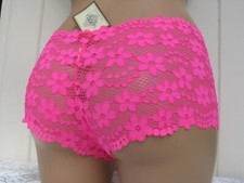KNICKERS SIZE 8 NEON PINK FLORAL MESH LA SENZA LACY LADIES PANTIES FREEPOST BNWT