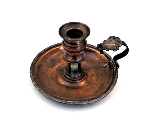 Vintage copper chamberstick - vintage,