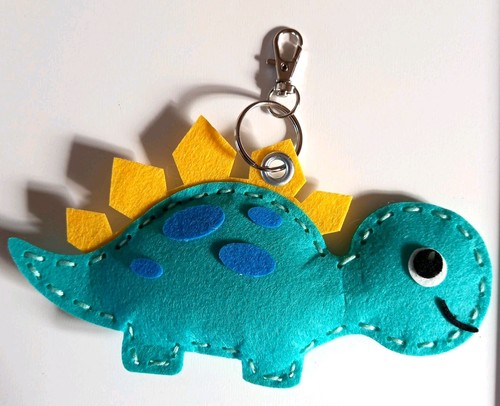Blue felt dinosaur stegosaurus - felt,