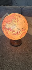 Vintage Large Light up Danish Scan Globe  Rotating World, plug in/illuminated 