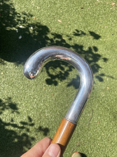 Antique silver crook handle