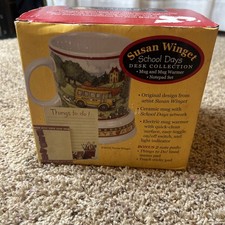NIB - Susan Winget School Days Desk Collection Mug & Mug Warmer Set Notepad set