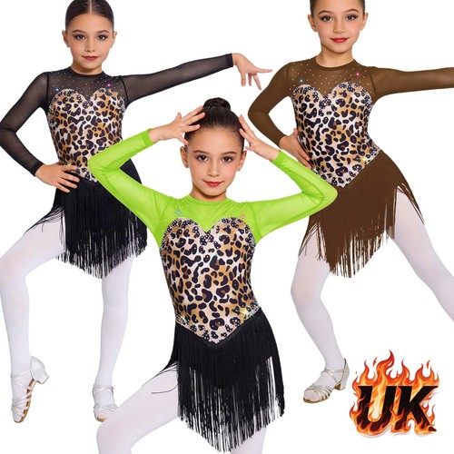 Girls leopard print fringe - uk,