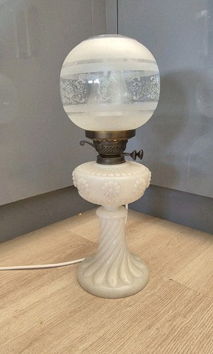 Antique oil lamp converted - oil,