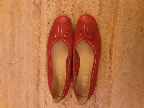 Red italian suede leather - red,