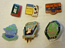SIX VINTAGE ENAMEL BADGES BUTLIN'S HOLIDAY CAMP PWLLHELI CLACTON 1948 - 1963