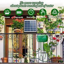 50FT Solar Automatic Drip Irrigation System Kit + Plant Watering Timer Set Lawn
