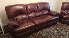 Large high quality Chestnut Brown Leather three piece suite