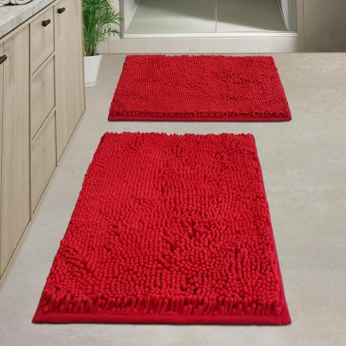 Red bathroom rugs - bathroom, 2