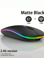 RGB LED Wireless Mouse Rechargeable Optical Silent Mice USB For PC Laptop UK
