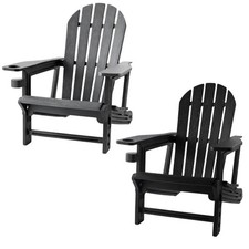 Grey Black Adirondack Lounge