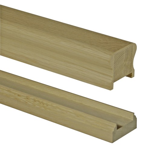 Solid white oak - solid, handrail