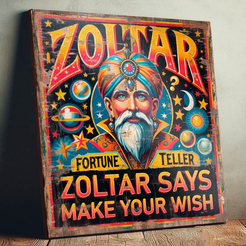 Zoltar sign fortune teller - sign,