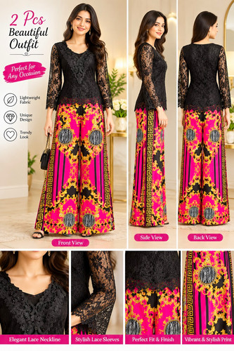 Women 2pc black lace - 2pc,