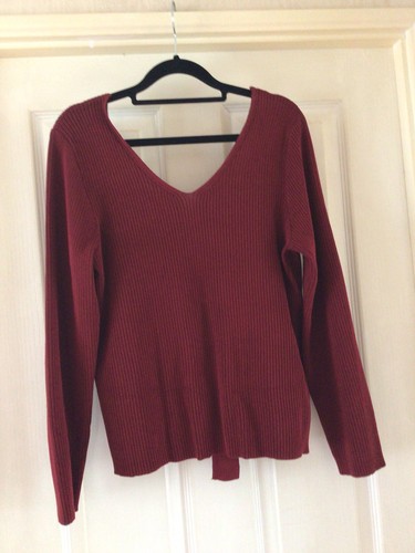 New maroon fine rib - fine, neck