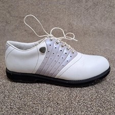 HI-TEC Atlantic Golf Shoes White Grey Leather Womens 38 UK 5 Lace Up