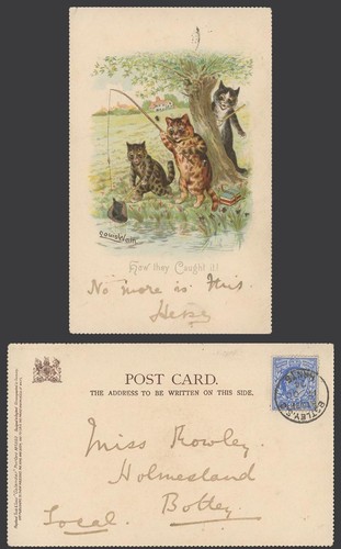 Louis wain artist signed cat - artist,