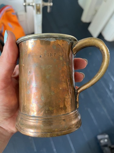 Antique pair copper half pint - antique,