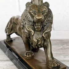 Heavy Bronze Lion Sculpture