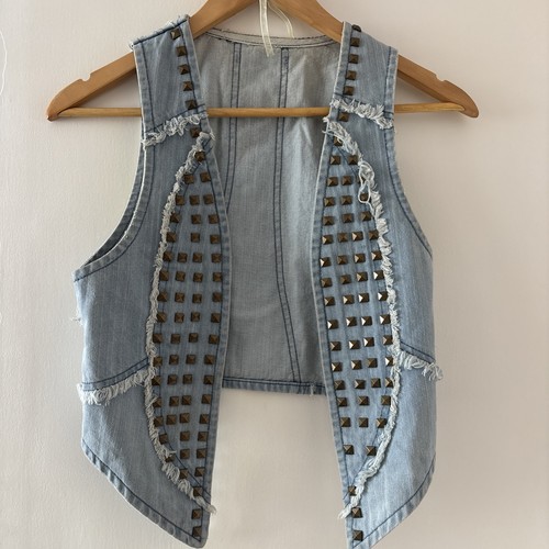 Y2k studded denim - studded, vest