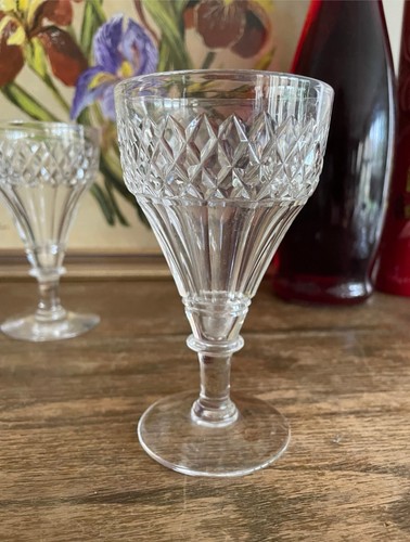 Antique fluted pair wine - antique,