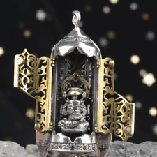 Space-Themed Rocket Buddha Pendant – S925 Sterling Silver