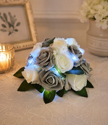 Led silver grey white rose - grey, &