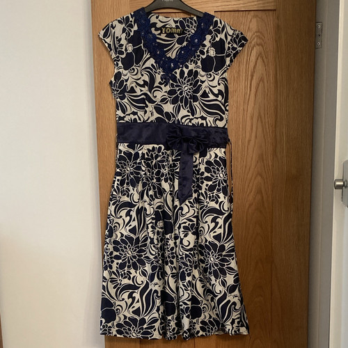 Yoma blue white floral - blue, &