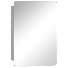 On Wall Mounted Bathroom Storage Cabinet w/Sliding Mirror Door Steel Frame