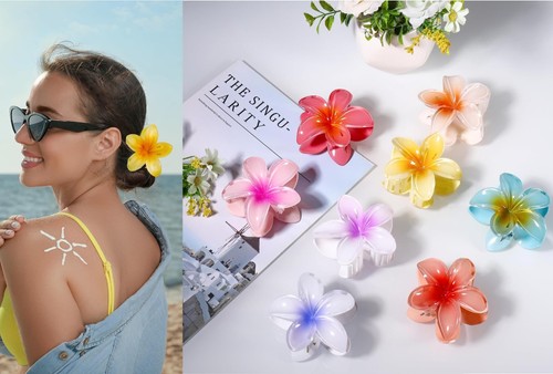 Hawaiian flower hair claw - hawaiian,