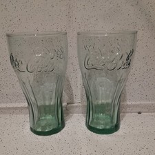 Coca-Cola Green Glass 16oz Pint – Pair of 2 Drinking Glasses