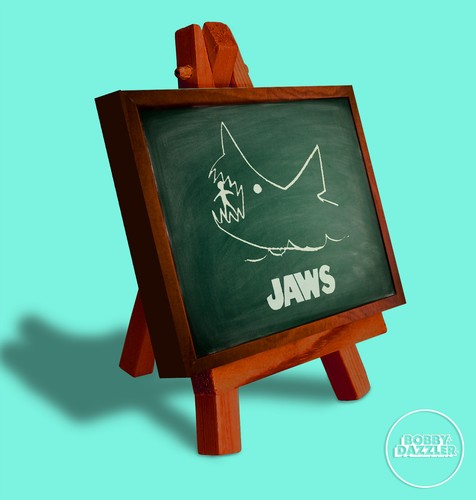 Jaws chalkboard mini canvas - jaws,