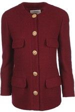 CHANEL BURGUNDY 1990 WOOL