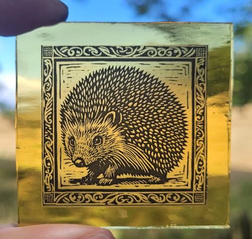 Stained glass hedgehog - stained,