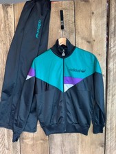 Vintage 80s Full Adidas Tracksuit Medium Top And Bottoms