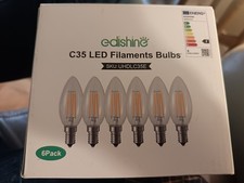 EDISHINE E14 LED Candle Bulbs, C35 Light Bulb Dimmable 2700K Warm White, 4 Pack