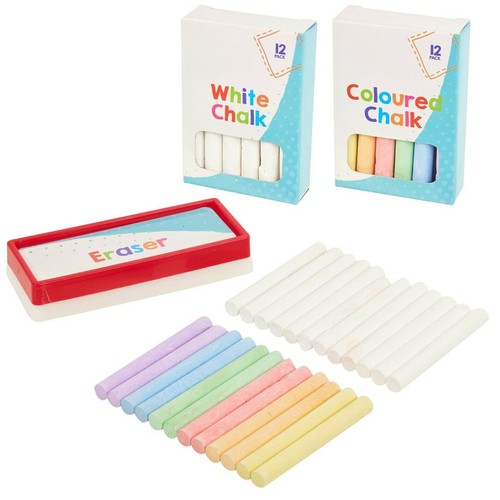 25pc chalk eraser - set,, white