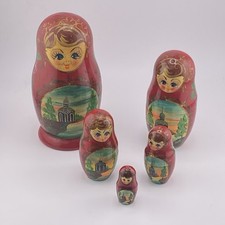 Set Of 5 Vintage Handpainted