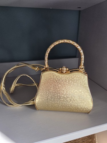 Vintage gold tone - gold, clutch