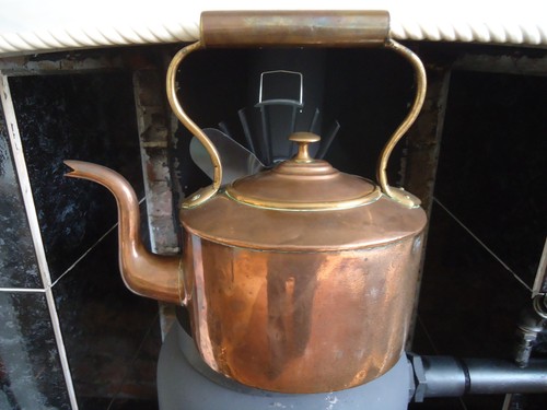 Antique large copper kettle - large,