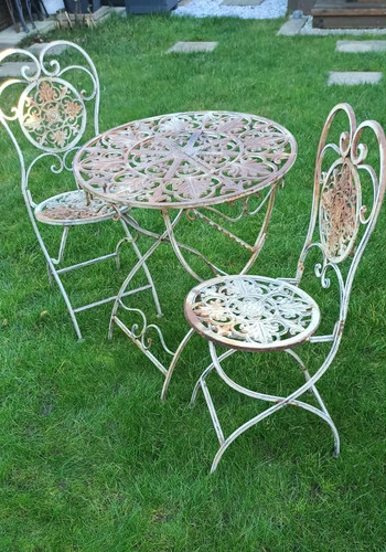 Wrought iron garden furniture