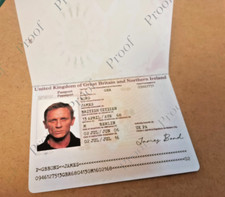 PROP - James Bond -  Passport Inner - Daniel Craig 007