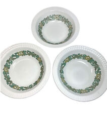 Set Of 3 Vintage Ironstone Pontesa  Bowls Turquoise Floral