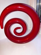 Red Glass Swirl Art Sculpture